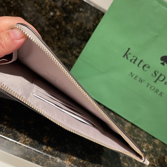 NWT Kate Spade SPADE FLOWER COATED CANVAS LARGE TOTE & Matching Wristlet Beige - Picture 12 of 13